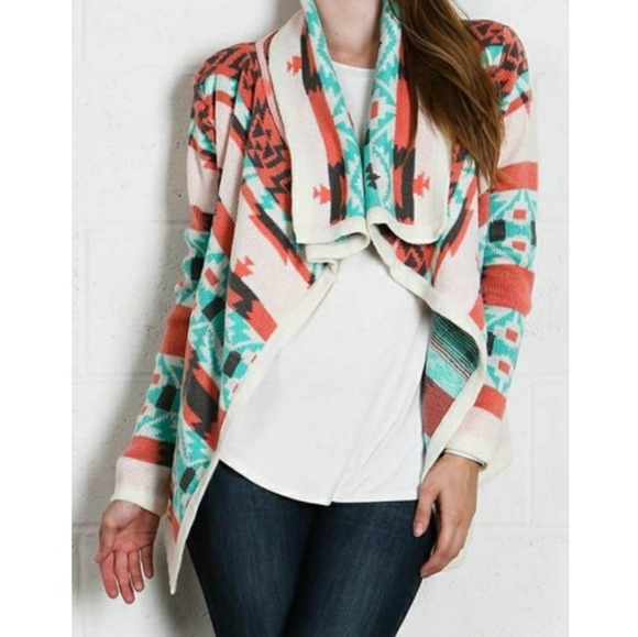 B Sharp Sweaters - B.Sharp Aztec Cardigan